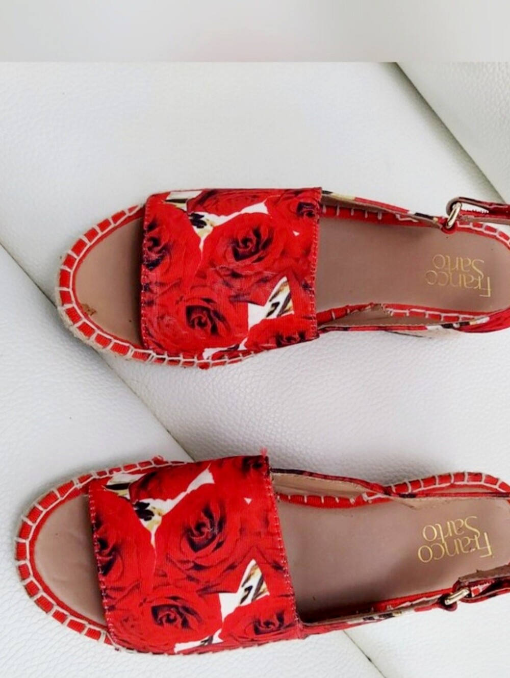 Franco Sarto Leanne Espadrills Wedge Open Toe Sandals Size 8